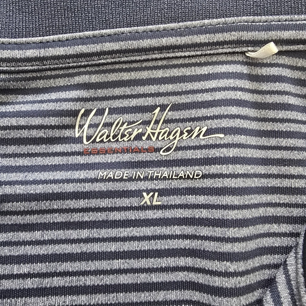 Walter Hagen Polo Shirt Mens XL Blue Striped Performance Golf Short Sleeve - Picture 4 of 9